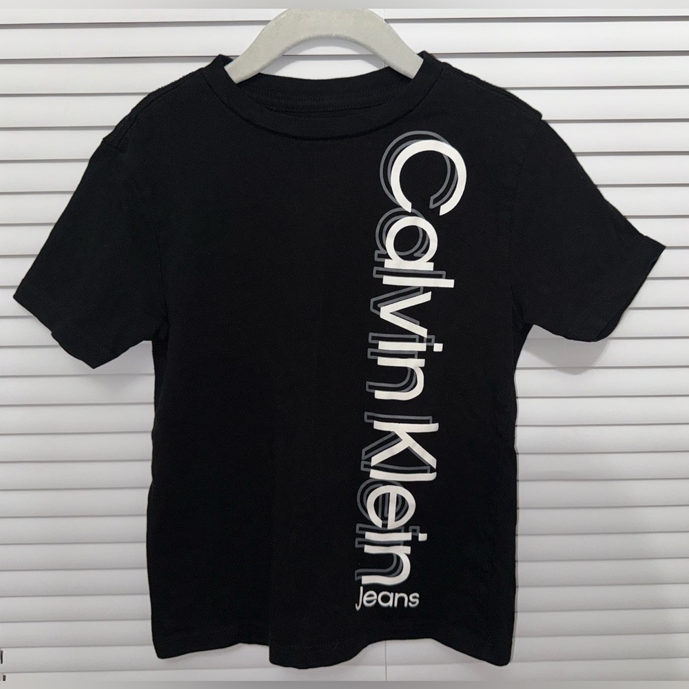 Calvin Klein Black Tee with Vertical Logo